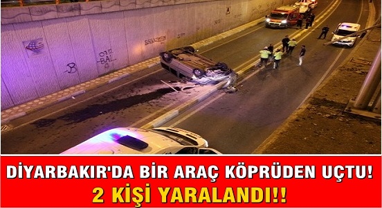 Virajı alamadı köprüden uçtu: 2 kişi yaralandı!