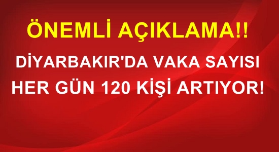 Diyarbakır’da vaka sayısı her gün 120 kişi artıyor!