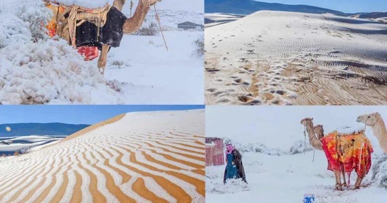 Sahra Çölü’ne 52 yıl sonra kar yağdı