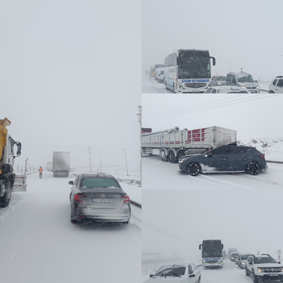 VİDEO- Kar ve Tipi Kâbusa Döndü: Siverek–Diyarbakır Yolu Kapandı